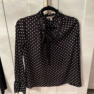 Black polka dot blouse